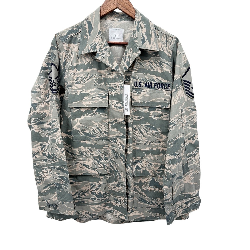 NWT USAF ABU Tiger Stripe Uniform Coat Jacket Womens 12R Air‎ Force DSCP